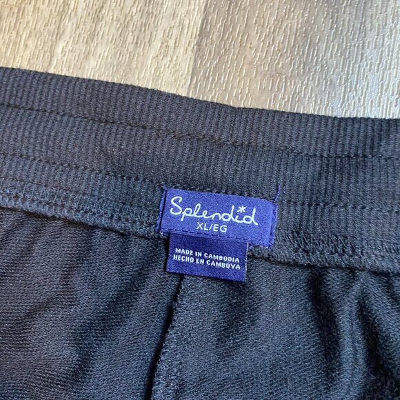 Splendid Black Sweatpants Joggers Size XL Gray Star Print - Picture 3 of 7